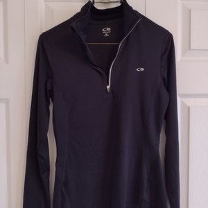 Black Champions Quarterzip, Light Layer with Side Venting